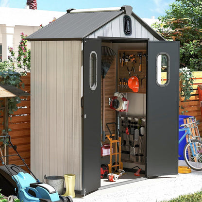 Gartenhaus Kunststoff Grau – Abschließbar & Wetterfest
