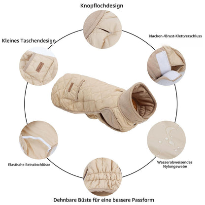 Dackel Wintermantel wasserdicht & winddicht – Beige S