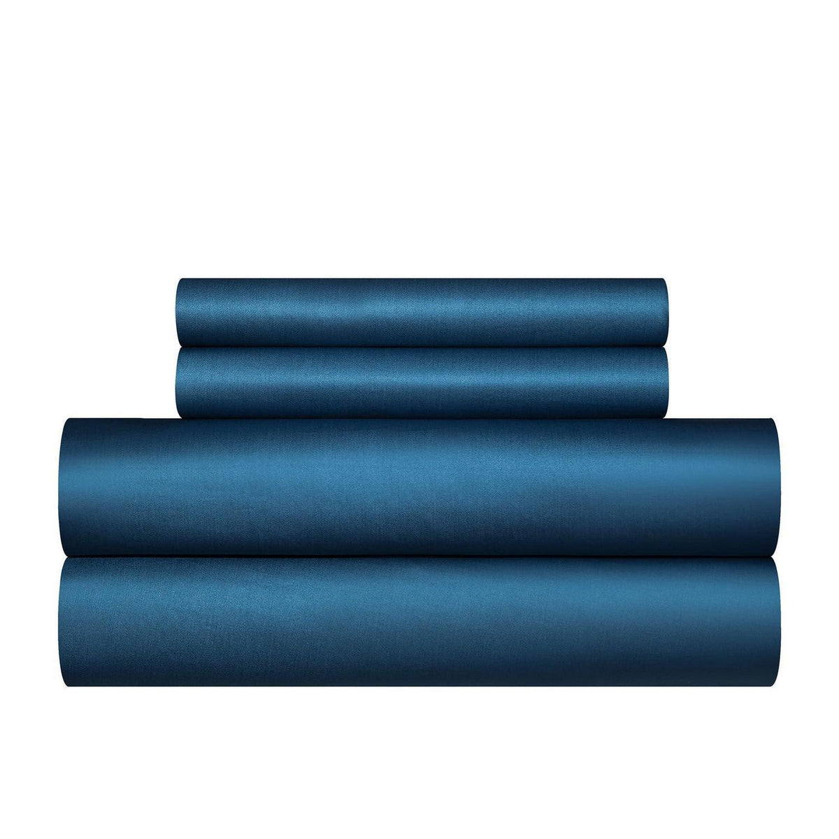 Mako Satin Bettwäsche Set 220x240 Petrol Blau 3-teilig
