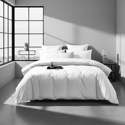 Mako Satin Bettwäsche 135x200 Weiß 4tlg. Baumwolle