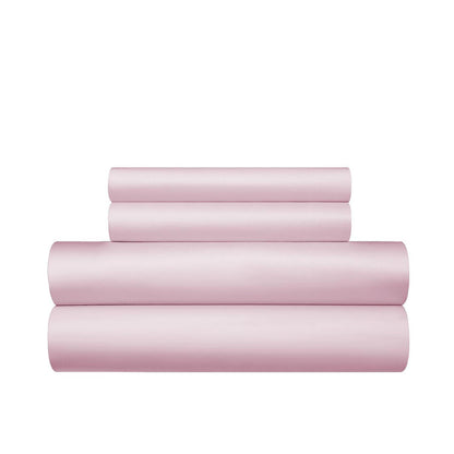 Mako Satin Bettwäsche Set 135x200 Rosa Baumwolle