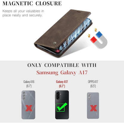 Handyhülle Klappbar für Samsung Galaxy A17 4G/5G Kaffee in Lederoptik