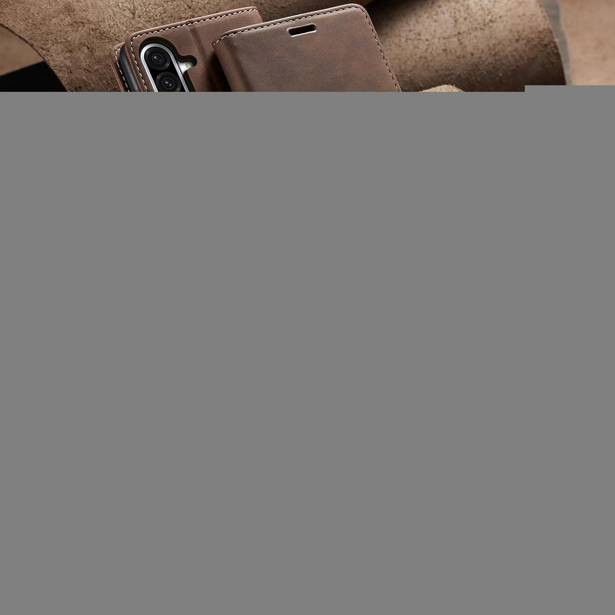 Handyhülle Klappbar für Samsung Galaxy A17 4G/5G Kaffee in Lederoptik