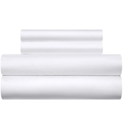 Mako Satin Bettwäsche Set 200x220 Weiß 3-teilig Baumwolle