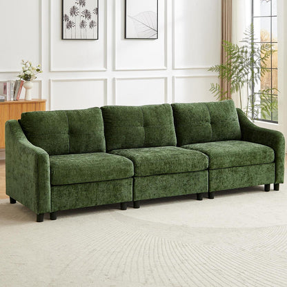 JIEXI Ecksofa mit Schlaffunktion – Dunkelgrün 3