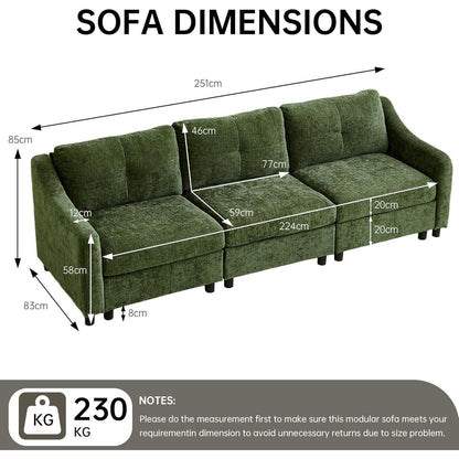 JIEXI Ecksofa mit Schlaffunktion – Dunkelgrün 3