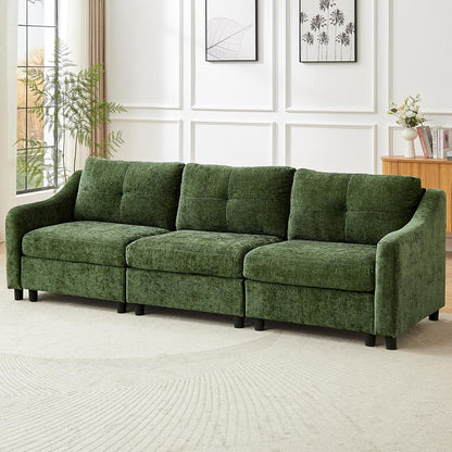 JIEXI Ecksofa mit Schlaffunktion – Dunkelgrün 3