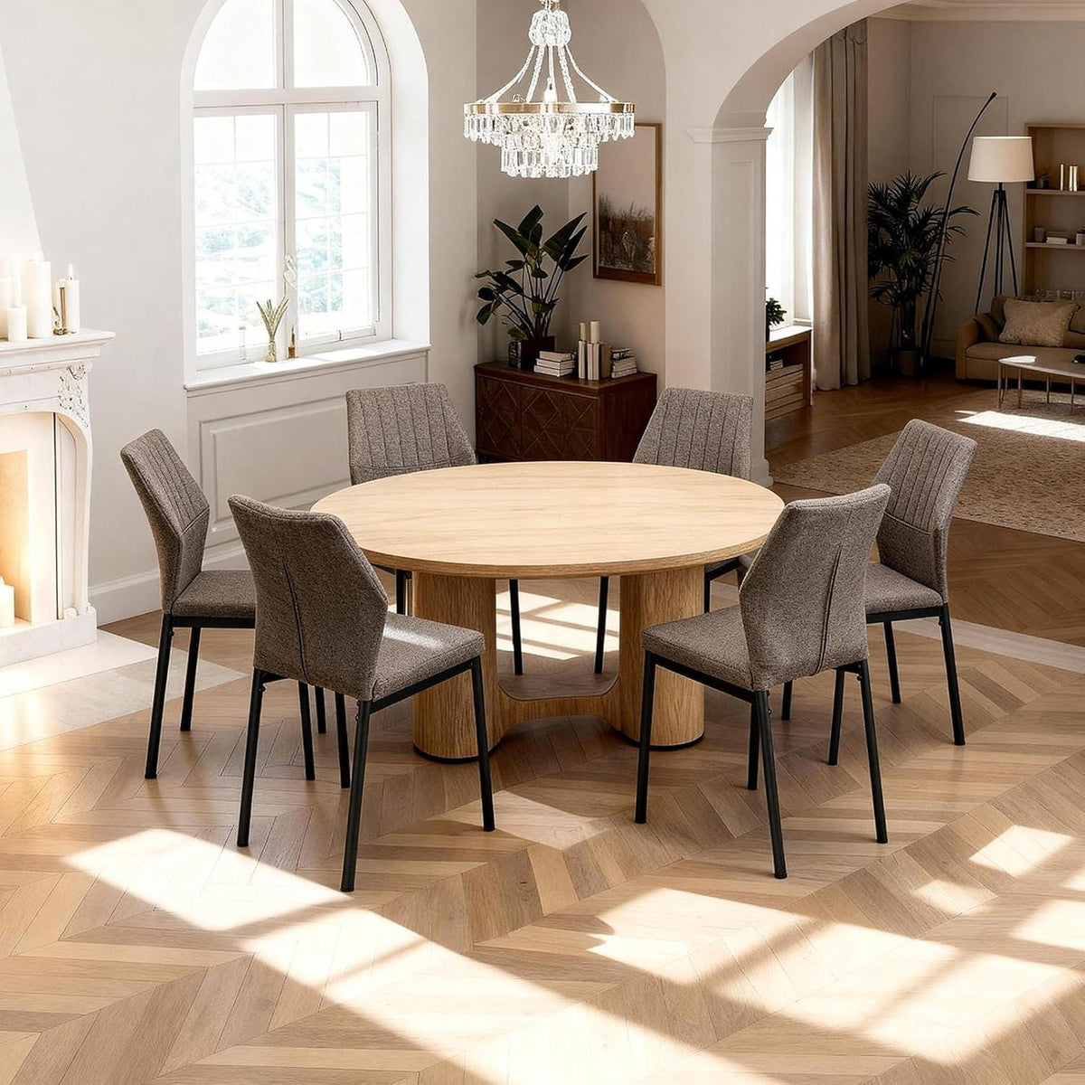 Esszimmerstühle 4er Set, Braun – Polsterstühle für Küche & Wohnen