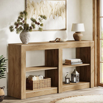 3-stufiger Konsolentisch Eiche | 150cm Beistelltisch mit Stauraum