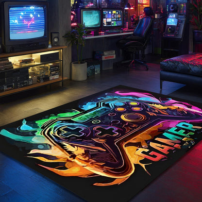 Gaming Teppich 3D Gamepad Design 120x160 cm – Rutschfest & Waschbar