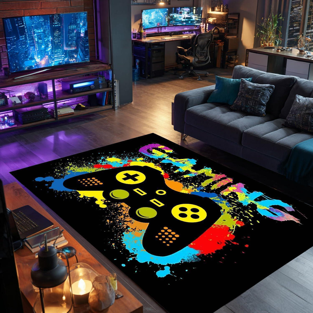 Gaming Teppich 3D Gamepad Design 140x200 cm – Rutschfest & Waschbar