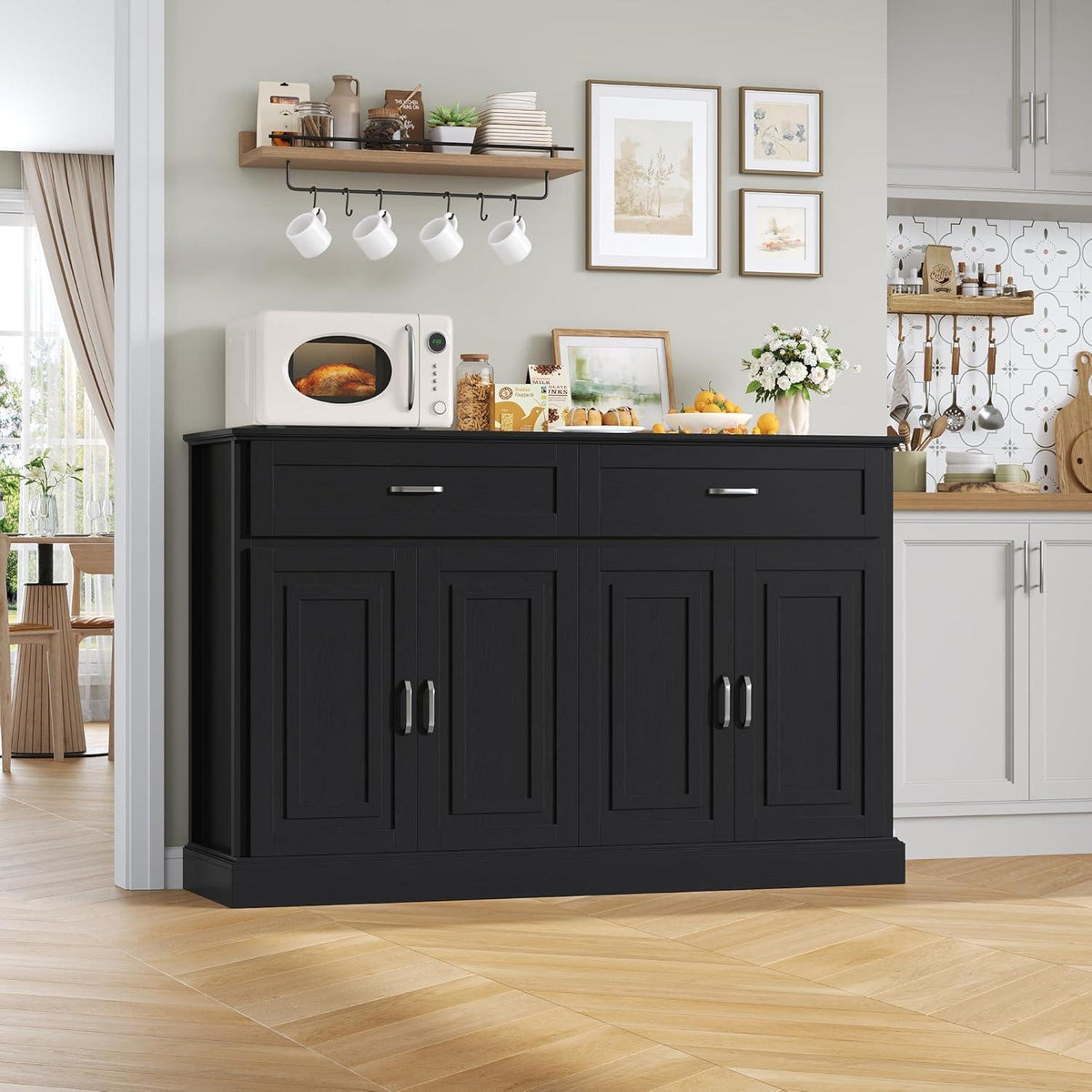 Küchenschrank 140cm mit Arbeitsplatte – Multifunktionales Sideboard