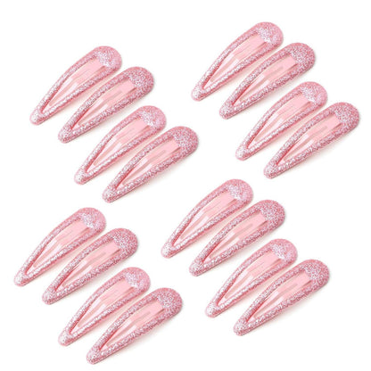 16 Glitzer Haarspangen Mädchen, Bonbonfarben Snap Clips