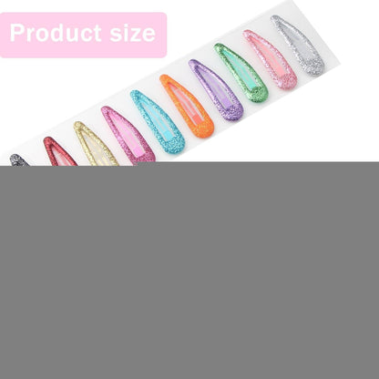 16 Glitzer Haarspangen Mädchen, Bonbonfarben Snap Clips