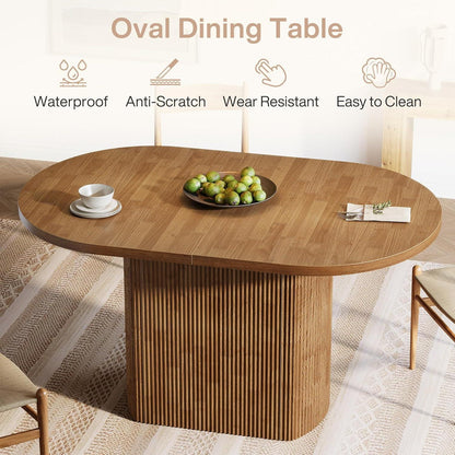 Rustikaler Esstisch für 4 Personen – Ovale Holzbasis 120x70cm