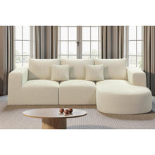 Hawthyhome Ecksofa mit Schlaffunktion, Cordstoff, Beige