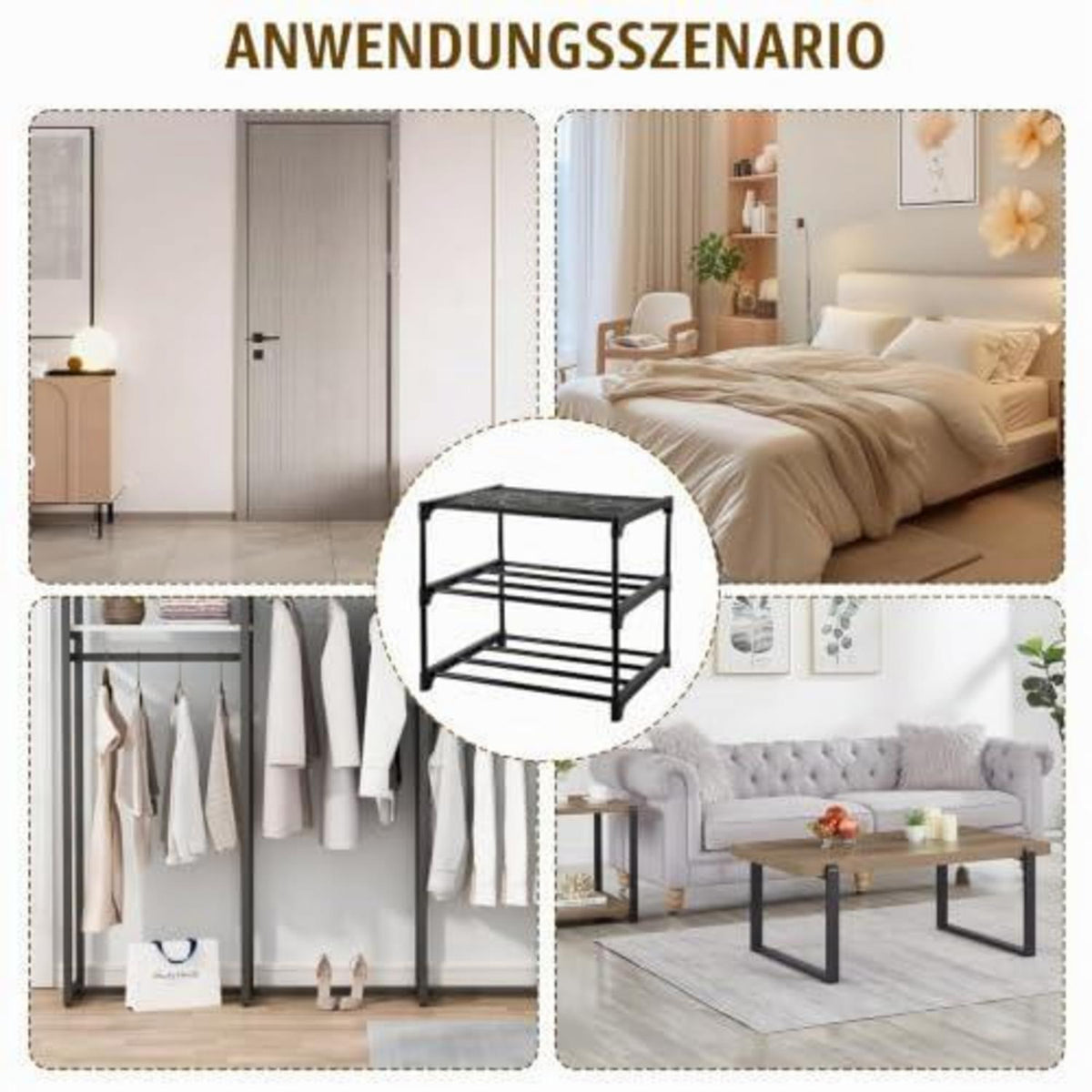 Schuhregal Schmal 3 Ebenen – Platzsparend & Stabil