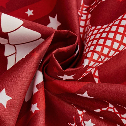 Weihnachts Bettwäsche Set 200x220 cm Rot Elch Muster Mikrofaser