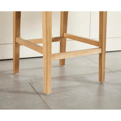Barhocker 2er Set mit Rattan Rückenlehne, Weiß