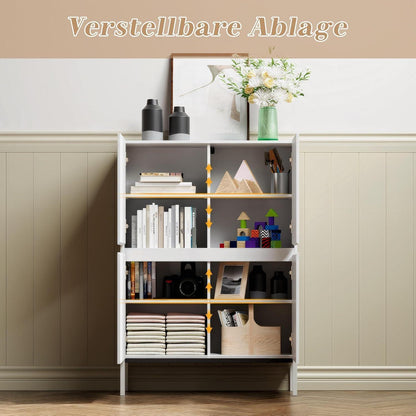 Spiegelschrank 4 Türen Weiß | 80x30,5x115,5 cm | Schubladenoption