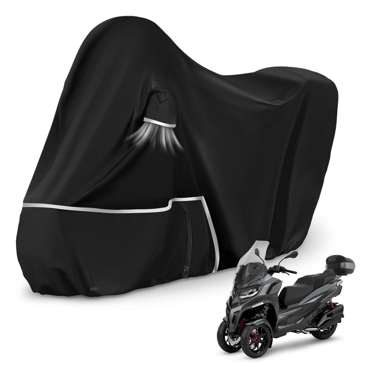 Motorradabdeckung wasserdicht Piaggio MP3 400/500 mit Kofferraum