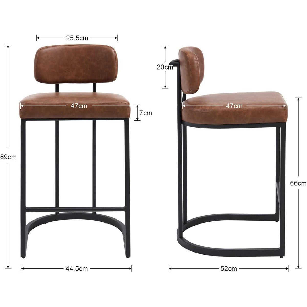 Ya-Home Barhocker 4er Set mit Fußstütze, Braun