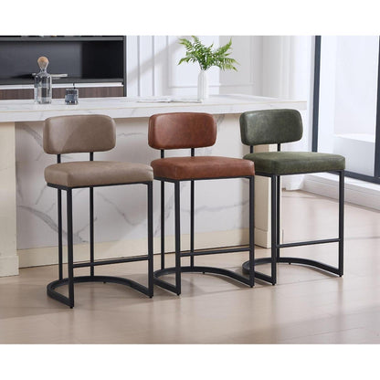 Ya-Home Barhocker 4er Set mit Fußstütze, Braun