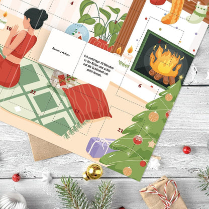 Achtsamkeits Adventskalender 2026 Frauen | Karte mit 24 Türchen & Ritualen