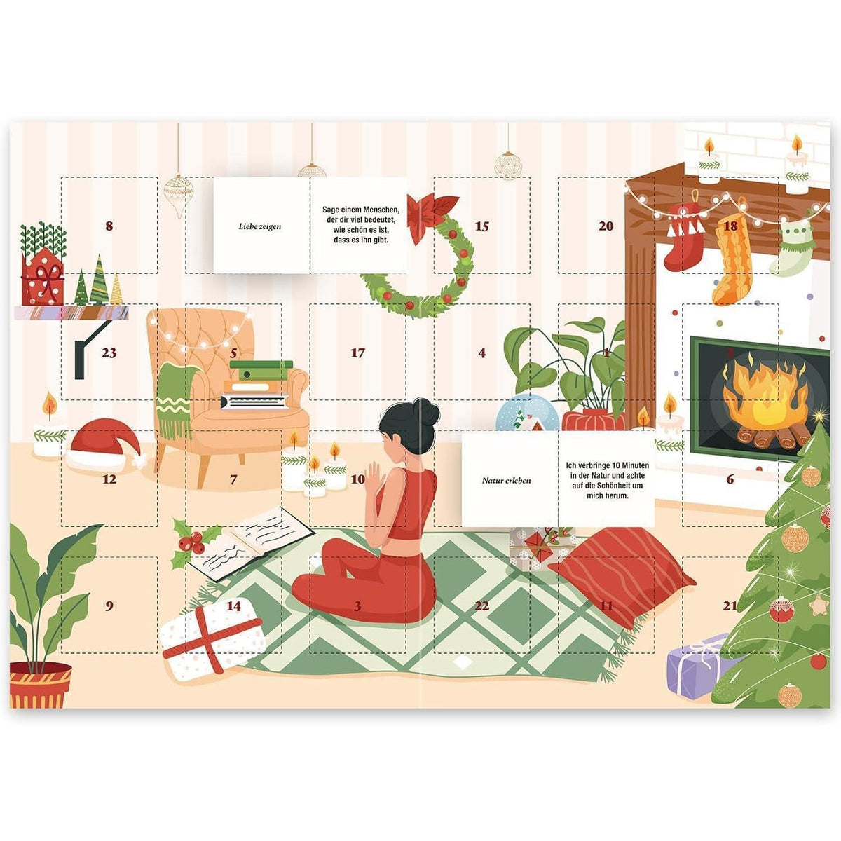 Achtsamkeits Adventskalender 2026 Frauen | Karte mit 24 Türchen & Ritualen