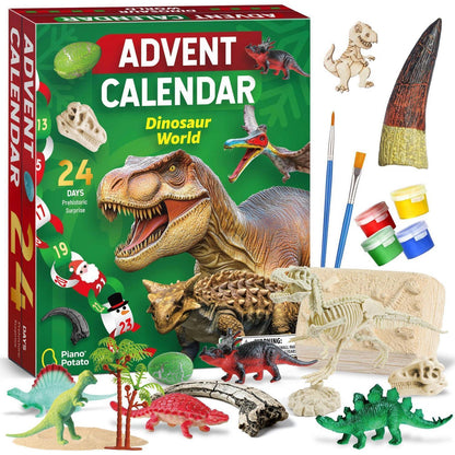 Dinosaurier Adventskalender 2026 mit 24 Dino-Spielzeugen