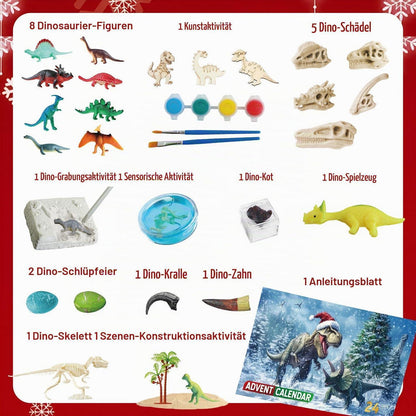 Dinosaurier Adventskalender 2026 mit 24 Dino-Spielzeugen