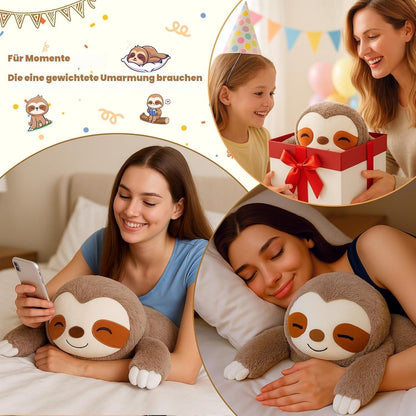 Gewichtetes Faultier Kuscheltier 35cm - Weiches Plüschtier zum Kuscheln