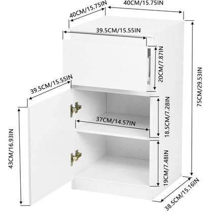 Weiße Kommode mit Schublade & Tür – Schlafzimmer & Wohnzimmer