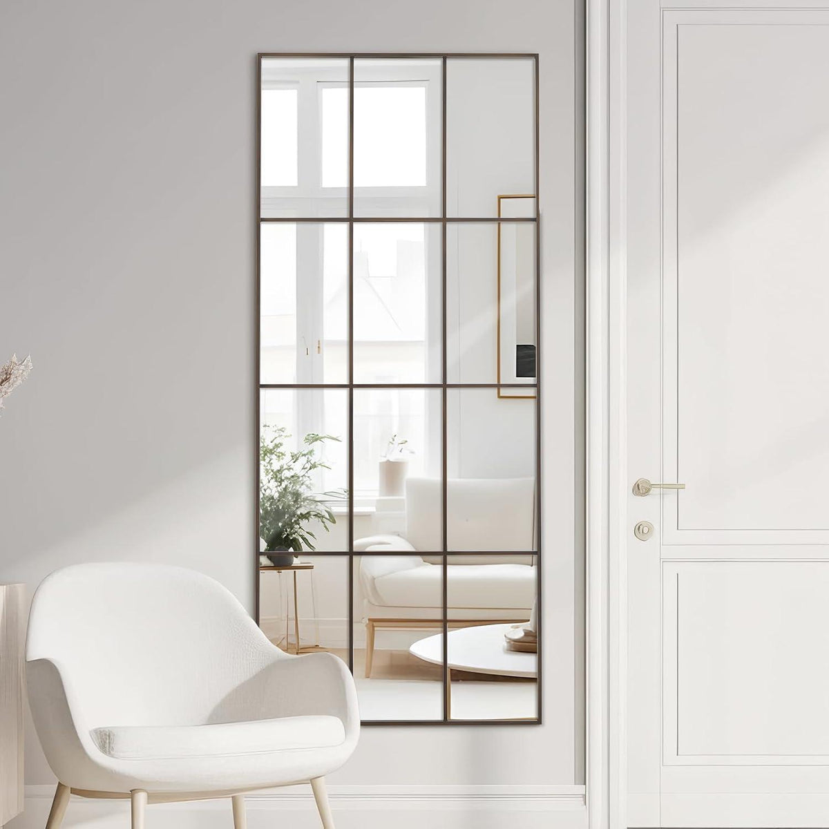 Rechteckiger Wandspiegel 76x180cm mit Bronzerahmen