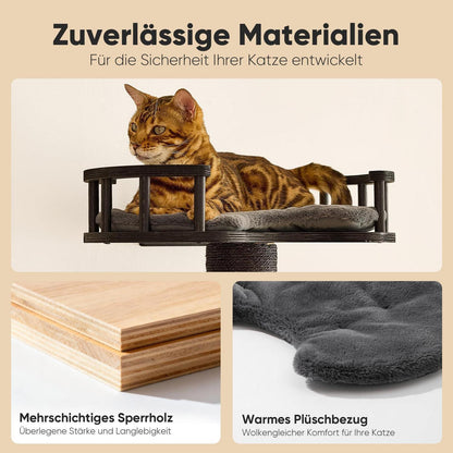 Katzenkletterwand 4in1 – Wandmöbel mit Hängematte & Kratzbaum