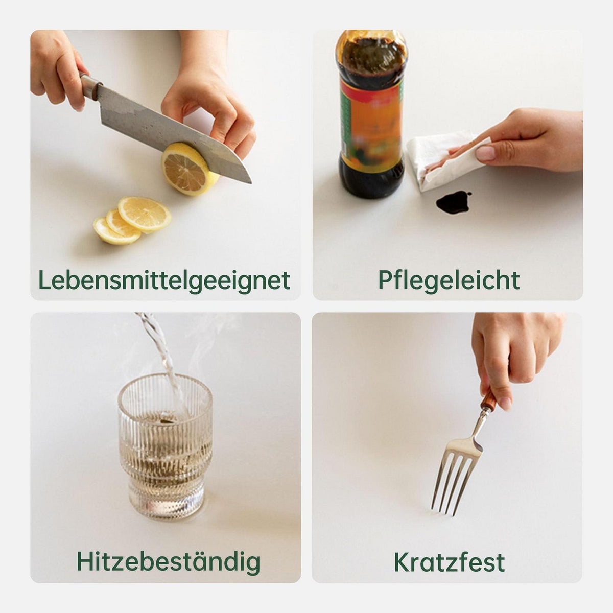 YESWOOD Satztische 2er Set Eiche & Keramik Ø80/45 cm