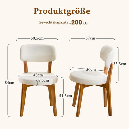 Esszimmerstühle 6er Set, Polsterstuhl Leinen Beige