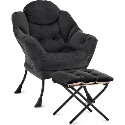 Lazy Chair mit Ottomane – Bequemer Ohrensessel mit Fußhocker