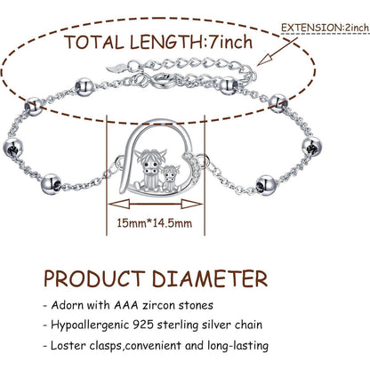 925 Sterling Silber Tier Armband mit Zirkonia - Geschenkbox