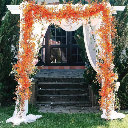 2x Herbst Blumen Girlande 170cm – Orange Deko für Erntedankfest