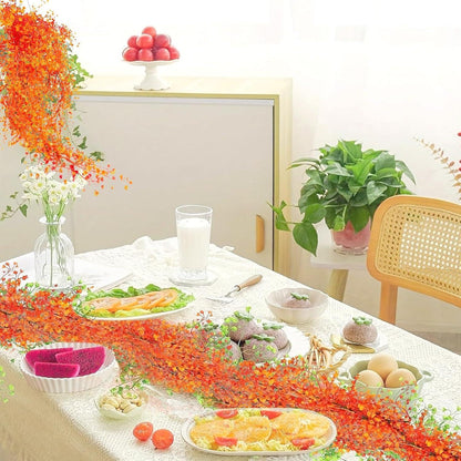2x Herbst Blumen Girlande 170cm – Orange Deko für Erntedankfest
