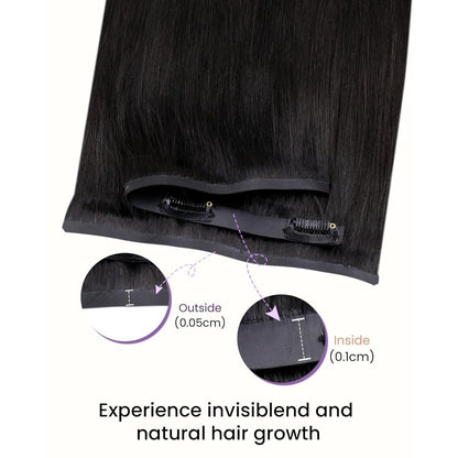 Echthaar Clip-in Extensions Schwarz – Remy, 35cm, 100g