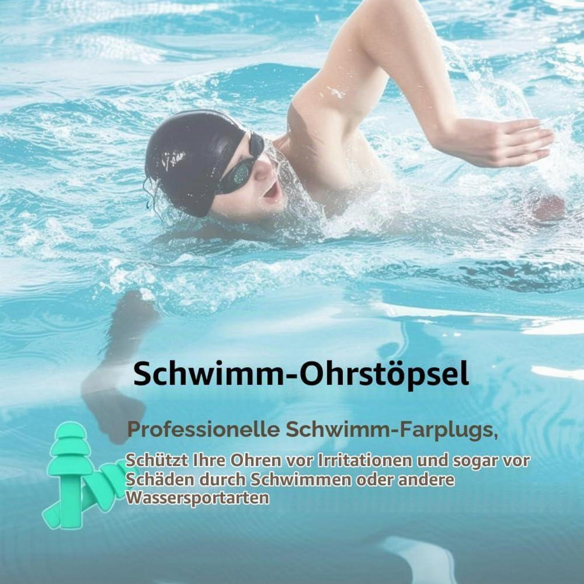 5 Paar Silikon Ohrstöpsel Gehörschutz zum Schlafen & Schwimmen