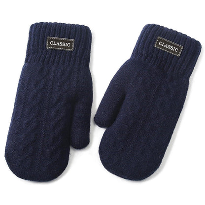 Herren Strick Fäustlinge warm, marineblau