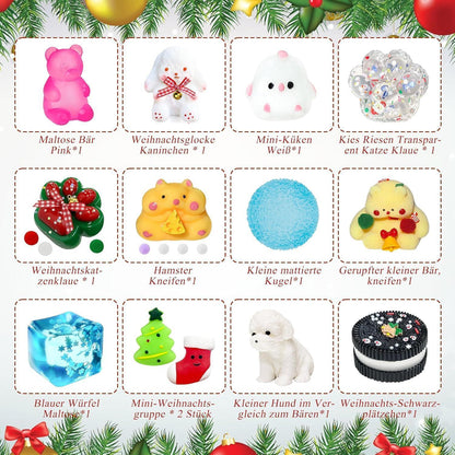Fidget Adventskalender 2026 Kawaii Mochi Set Stressabbau Geschenk