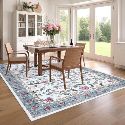 Waschbarer Teppich hellblau 160x230 cm – Rutschfest & Weich