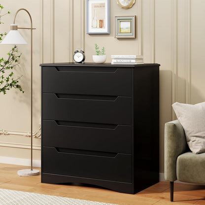 Schwarze Kommode mit 4 Schubladen – Schlafzimmer & Wohnzimmer