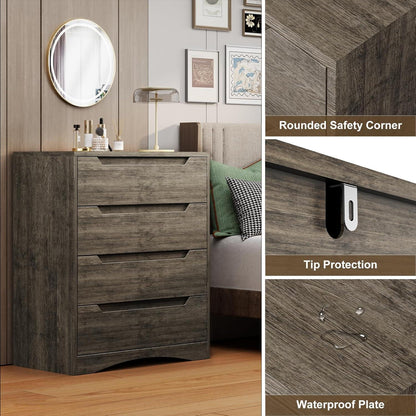 Weißes 4-Schubladen Sideboard | Schlafzimmer Kommode 71x41x82 cm