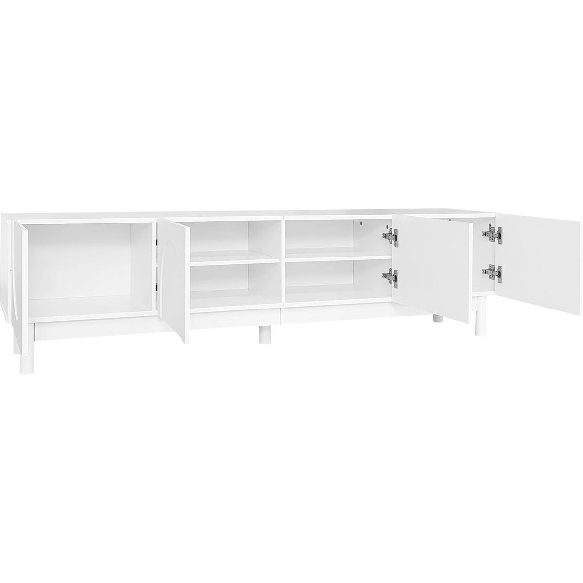 TV Lowboard mit Wellenförmigen Türen – Weiß, 169cm