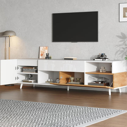 TV Lowboard 180cm Weiß & Natur | Modernes Wohnzimmer Möbel